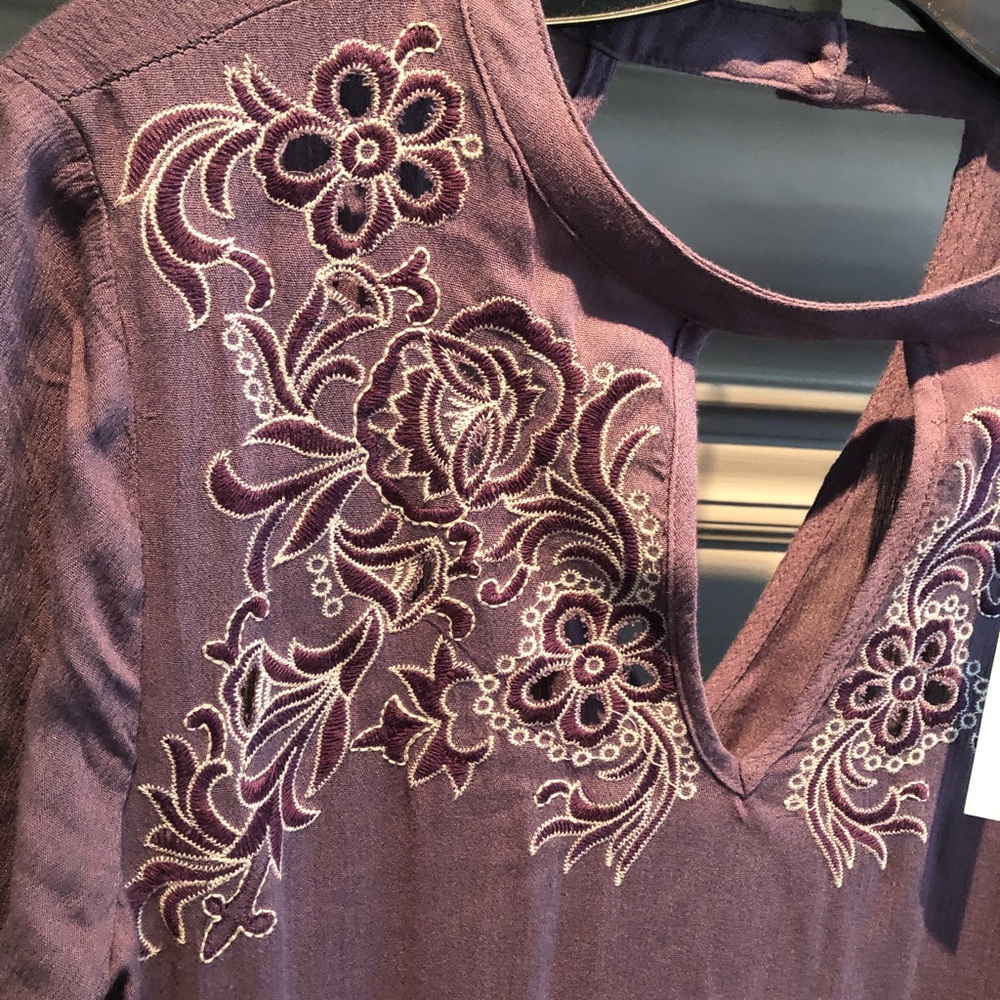Boutique Lilac purple short dress or long shirt. L - Picture 2 of 7